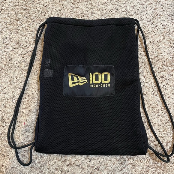 New Era Cap 100th Anniversary Drawstring Mesh Backpack- new! - Picture 1 of 3
